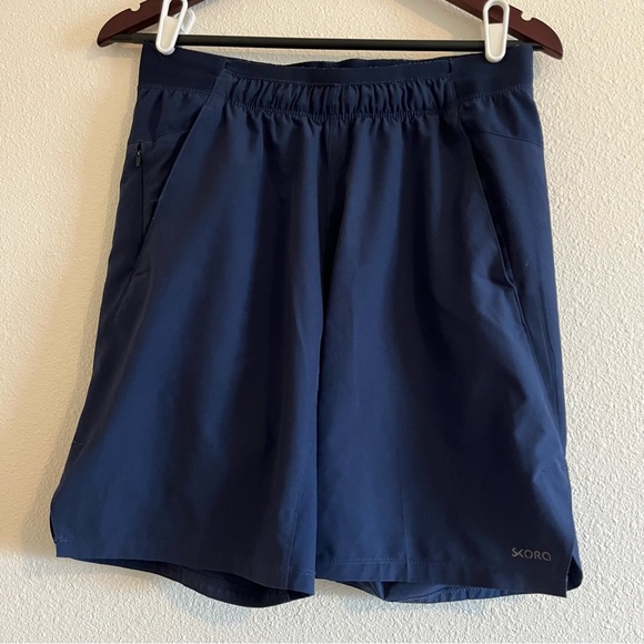Skora Mens Navy Quick Dry Elastic Waist Running Shorts Size S - Picture 2 of 13